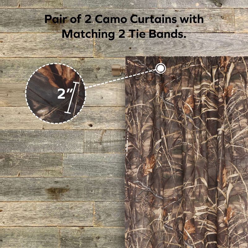 Realtree Max 4 Camouflage Rod Pocket Window Curtains - Camo Drapes in Forest and Rustic Theme, Perfect for Bedroom, Farmhouse, Cabin, and Kitchen, 2 of 7