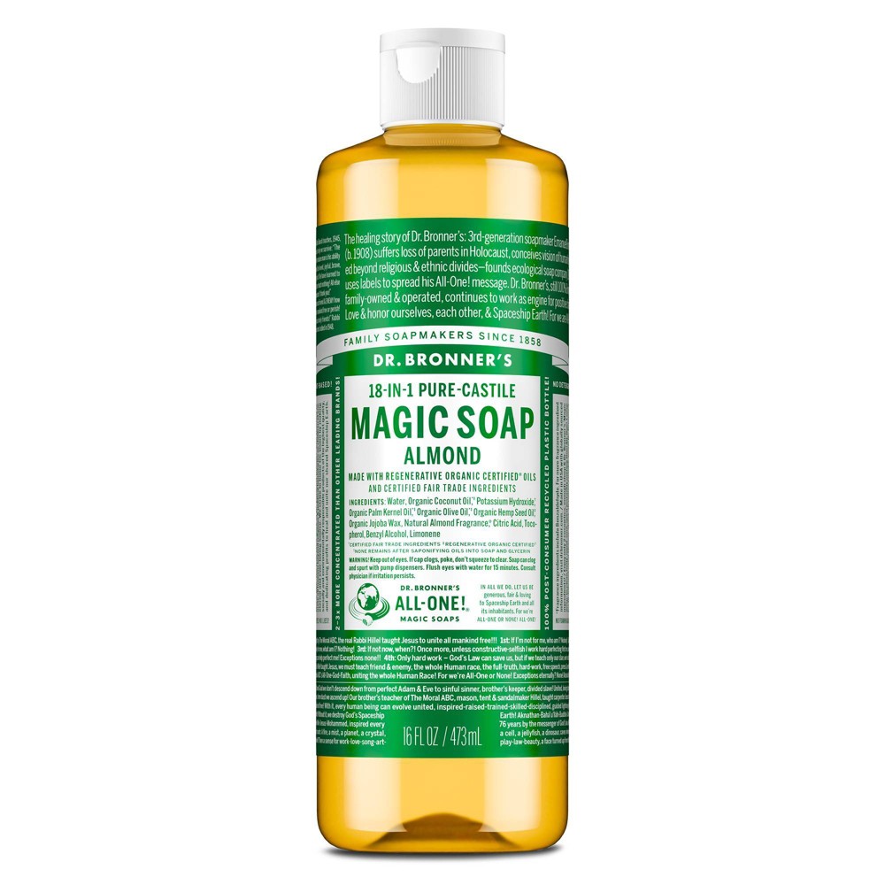 Photos - Shower Gel Dr. Bronner's Magic Pure Castile Liquid Soap - Almond - 16 fl oz