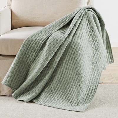 Desert Sage Cotton Reversible Quilted Throw Blanket 50x60in