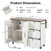 NicBex 3 Drawer Rolling Kitchen Island Cart with 1 Double-Door Cabinet and Racks,Kitchen Island on Wheels with Storage,Island Table for Kitchen - 3 of 4
