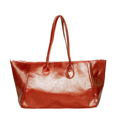 Slickblue Stylish Coffee Leatherette Bag with Adjustable Strap, Double Handles, Women’s Tote Bag, Sleek, 16"x5.5"x10"
