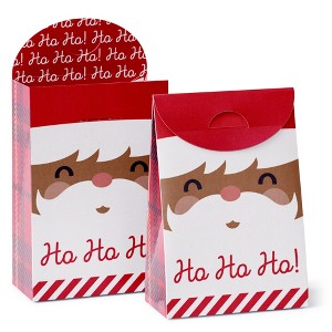Big Dot of Happiness Jolly Santa Claus - Christmas Gift Favor Bags - Party Goodie Boxes - Set of 12 - 1 of 4
