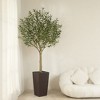 DR.Planzen 5-8FT Adjustable Artificial Olive Tree - UV Resistant Fake Plant in 15.7-22.7" Tall Planter (B/W/Coffee) for Indoor/Outdoor - 3 of 4
