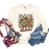 Simply Sage Market Women's Thankful Flowers Long Sleeve Garment Dyed Tee - 3 of 4