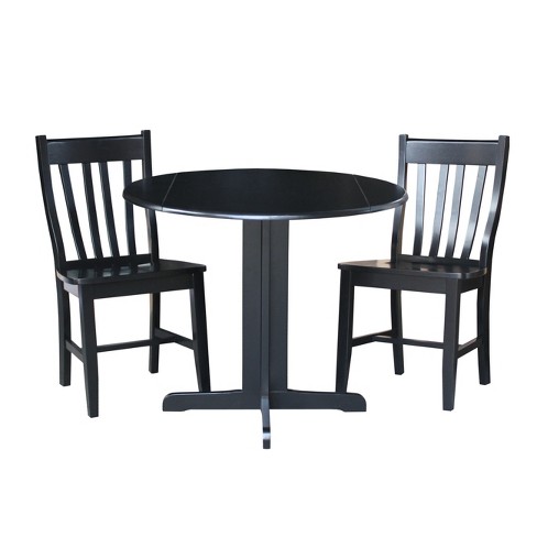 Set Of 3 36 Dual Table With 2 San Remo Chairs Dining Sets Black International Concepts Target