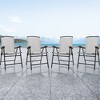 Four Seasons Courtyard Sunny Isles Outdoor Patio Foldable Arm Chairs Sling Fabric Steel Frame Seating Furniture Set, 4 Pack, Gray - 4 of 4