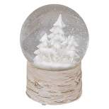 Northlight 5.5" White Reindeer Woodland Scene Musical Christmas Snow Globe