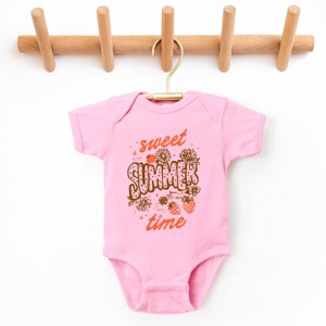 The Juniper Shop Sweet Summer Time Strawberry Baby Short Sleeve Bodysuit - 24M - Pink - 1 of 4