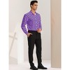 Lars Amadeus Men's Button Down Long Sleeves Casual Polka Dots Print Shirts - 4 of 4