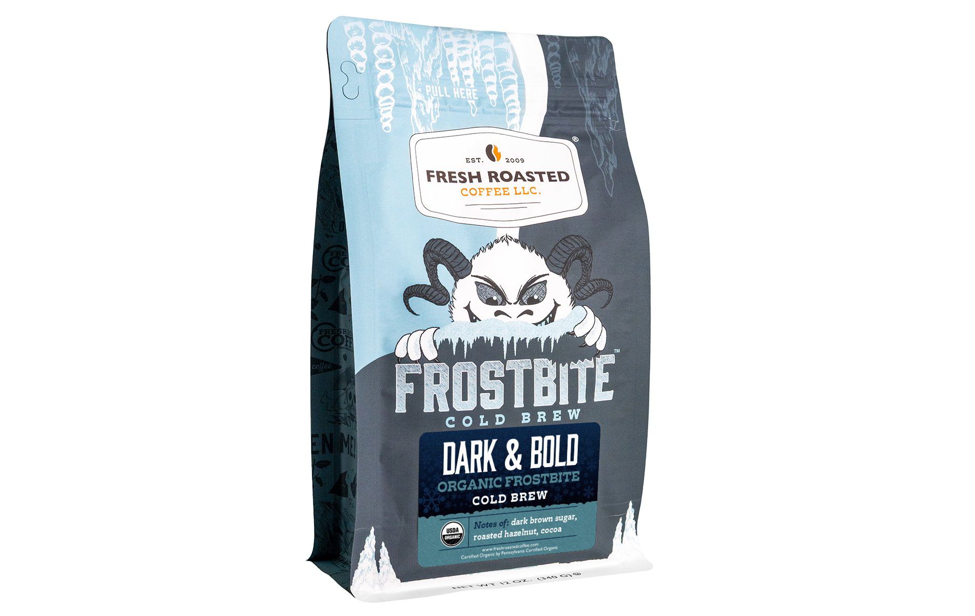 Organic Frostbite, Dark & Bold Cold Brew, 2 lb, whole bean, Fresh Roasted Coffee