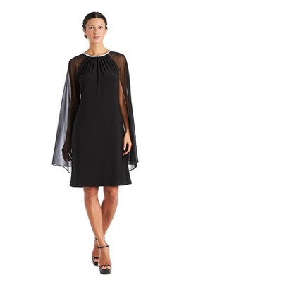 R & M Richards Womens Rhinestone Collar Blouson Dress