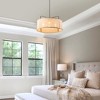 LLHZSY Aged Iron Modern 4-Light Lantern Drum Chandelier - 23 3/5" - 4 of 4