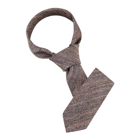 Allegra K Men's Self-tied Solid Color Formal Slim Ties Coffee One Size ...
