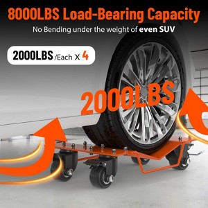 Car Wheel Dolly Set of 4, 8000LBS Car Moving Dolly,Heavy Duty Wheel Dollies Car Tire Stake Car Tire Dolly Cart Moving Cars - 1 of 4