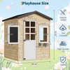 Wooden Kids Playhouse Cottage – Indoor/Outdoor Toddler Playhouse with Chalkboard, Windows & Flowerpot Holders for Imaginative Play - 2 of 4
