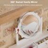 KTMBDW Vanity Table Set with Reversible Mirror, Modern Makeup Vanity, Vanity Desk with Mirror and Cushioned Stool, Makeup Table with 5 Drawers,White - 4 of 4