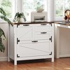 HOMCOM 4 Drawer File Cabinet, Farmhouse Lateral Filing Cabinet with Adjustable Hanging Rails for Letter/A4/Legal Size Files, Printer Stand, White - 3 of 4