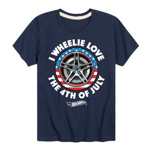 Boys' - Hot Wheels - I Wheelie Love 4th of July Short Sleeve Graphic T-Shirt - 1 of 4