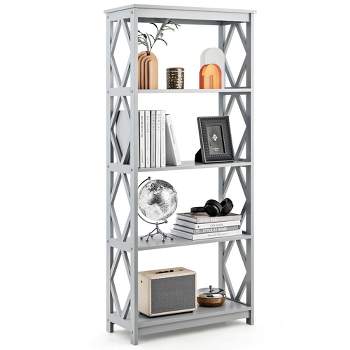 Tangkula 5-Tier Open Bookshelf Bookcase Standing Casual Home Storage Display Rack