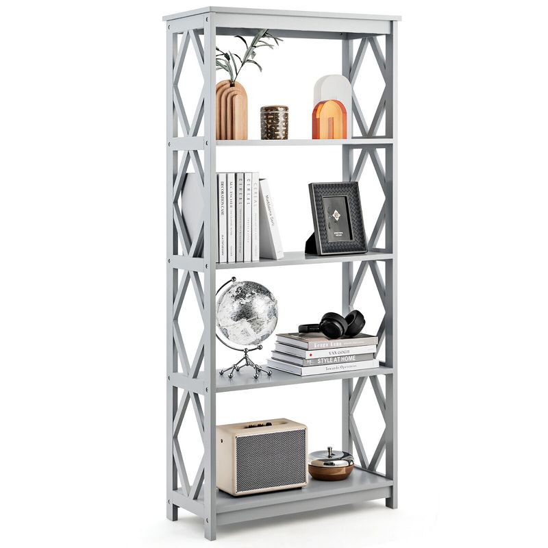 Tangkula 5-Tier Open Bookshelf Bookcase Standing Casual Home Storage Display Rack, 1 of 10