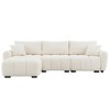 YOOCOZZ Boucle Sectional Sofa with Pull-Line Seat Cushion and Movable Ottoman, 4 Seats - 2 of 4