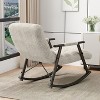 KTMBDW Casual Rocking Chair, Teddy Upholstered Rocker with Side Pocket, Modern Lounge Accent Chairs for Nursery, Living Room, Bedroom - 4 of 4