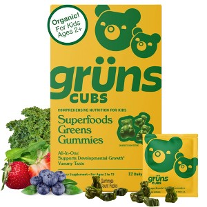 Grüns Kids' Low Sugar Superfoods Greens Gummies - 72ct/12 Servings - 1 of 4