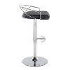Set of 2 Charlotte Adjustable Barstools Chrome/Black - LumiSource: Rounded Back, Swivel Seat, Metal Frame, Faux Leather - 3 of 4