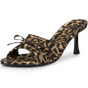 BLISSFUL STEP Women's Open Toe Satin Stiletto Heel Sandals - 1 of 4
