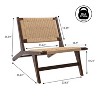 JONATHAN Y Parker Mid-Century Modern Woven Seagrass Wood Armless Indoor Lounge Chair - 4 of 4