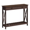 ORRD 40" Farmhouse Console Table with Drawer, Narrow Rustic Entryway Sofa Table with Storage Shelf（White） - 4 of 4