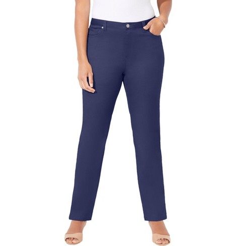 Catherines Women's Plus Size Petite Sateen Stretch Pant : Target