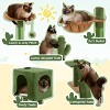 Yaheetech 52.5inch Cactus Cat Treewith Natural Sisal, Green/Brown - 4 of 4