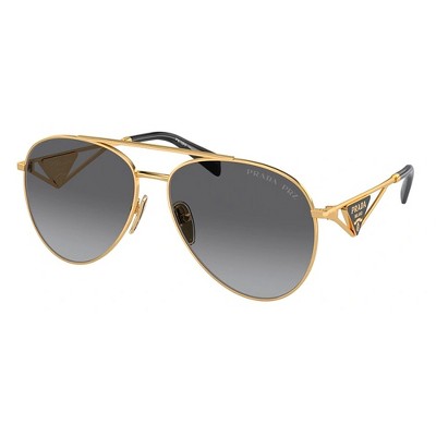 Prada Pr 73zs 5ak5w1 Womens Aviator Polarized Sunglasses Gold 58mm : Target