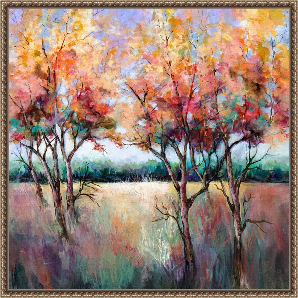 Amanti Art 22x22 End of Summer Trees by Karen Hale Framed Canvas Wall Art Print