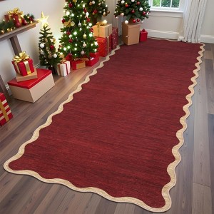 Modern Washable Rug Scalloped Rug with Non Slip Backing - 1 of 4