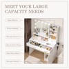 ELJGET Dressing table and mirror, dressing table and bedroom dressing table with 3-color light options for adjustable brightness, white - 2 of 4