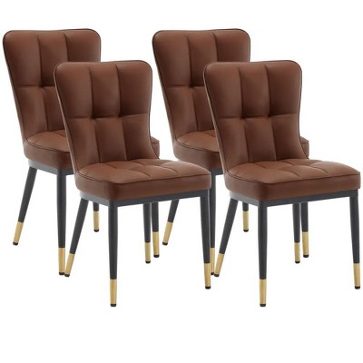 Bekrvio Leather Dining Room Chairs, Set of 4