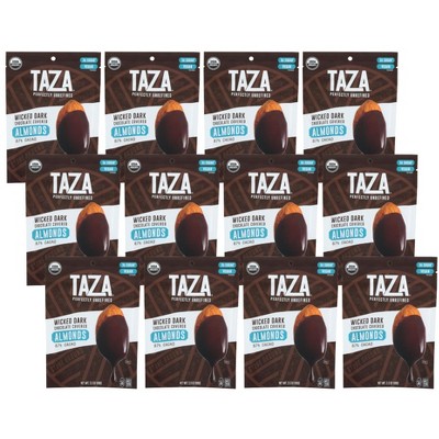 Taza Chocolate Wicked Dark Chocolate Covered Almonds - Case of 12/3.5 oz