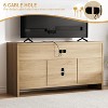 58" Boho TV Stand for 65" TVs, Rattan & Wood Entertainment Center with Storage Cabinet, Adjustable Shelves, Media Console for Living Room - 4 of 4
