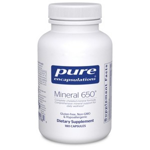 Pure Encapsulations Mineral 650 - Hypoallergenic Combination of Balanced Chelated-Minerals - 180 Capsules - 1 of 4