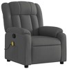 vidaXL Massage Recliner Chair-Elderly Seating-Lounge Armchair-Dark Gray Fabric-Manual Tilt-Usb Vibration Massage-Side Pocket - 3 of 4