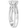 Pompeii3 1 1/2ct Pave Round Cut Halo Diamond Engagement Ring 14k White Gold Double Row - 3 of 4