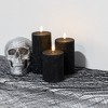 LumaBase Battery-Operated Black Fluted Pillar Candles - Set of 3 - 4 of 4