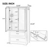 Okak Tall Bathroom Storage Cabinet, Large Freestanding Storage Cabinet with 2 Drawers and Adjustable Shelf - 2 of 4