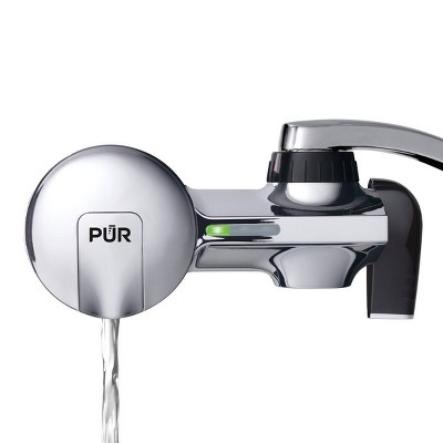 PUR PLUS Horizontal Faucet Mount Water Filtration System - Chrome