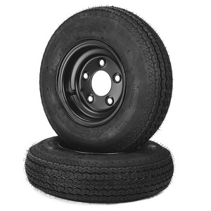 2-Pack Trailer Tire On Rim 4.80-8 480-8 4.80x8 Trailer Tires and 5 Lug on 4.5 in PCD 8 in Wheels 6PR Black - 1 of 4