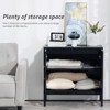 LIKEPAY Rattan Buffet 2-Door Storage Sideboard Cabinet with Adjustable Legs - 3 of 4