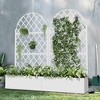 MAYEERTY Planter Box with Trellis Iron White Arch Louvered Classic Style 72x35x16in 3-Piece Set - 2 of 4