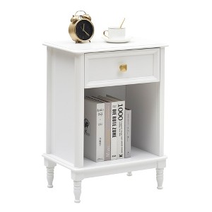 Whizmax Nightstand Bedroom Nightstand with Drawer and Storage Shelf, Modern End Table Side Table for Bedroom Living Room - 1 of 4